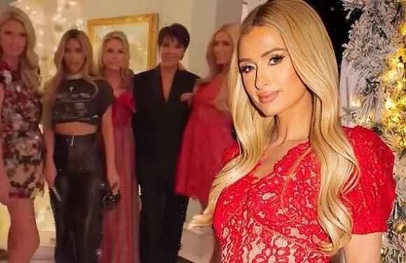 Paris Hilton spins tunes for Kim Kardashian and mom at Hilton party