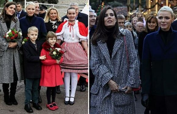 Princess Charlene of Monaco takes her twins to Christmas village