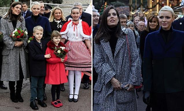 Princess Charlene of Monaco takes her twins to Christmas village