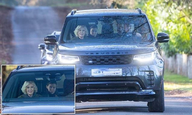 Queen Camilla arrives for Boxing Day lunch at Sandringham