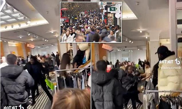 Shocking moment two women brawl inside Oxford Street clothes store