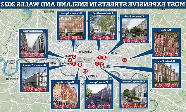 The most expensive streets in England and Wales revealed