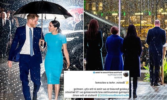 William and Kate tweet rain-soaked photo, drawing Sussex comparisons