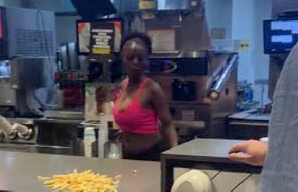 Woman goes on rampage at McDonald’s threatening staff while grabbing a burger