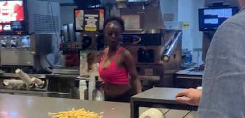 Woman goes on rampage at McDonald’s threatening staff while grabbing a burger