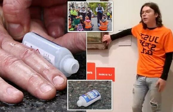 'Hypocrite' Just Stop Oil activists use glue made from FOSSIL FUELS