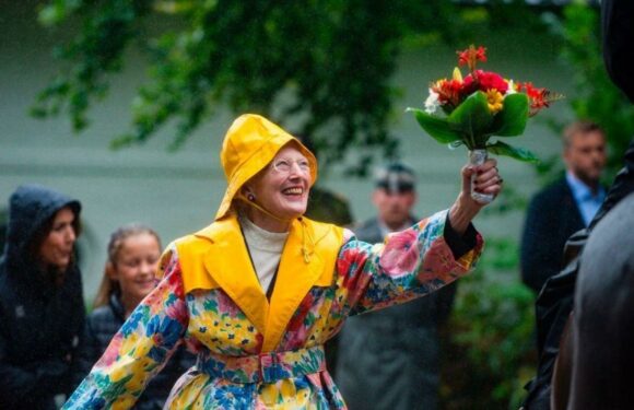 82-year-old Queen Margrethe wears ‘jolly’ coat made from tablecloth