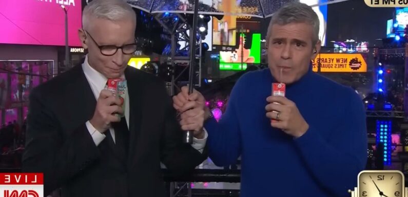 Andy Cohen and Anderson Cooper Take Mystery Shots After CNN Bans Booze on NYE Broadcast