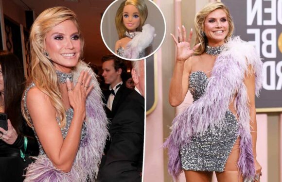 Artist recreates Heidi Klums Golden Globes 2023 look using a tampon