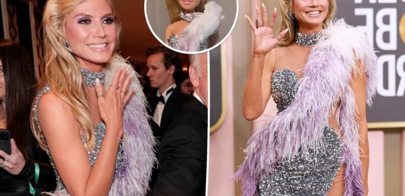 Artist recreates Heidi Klums Golden Globes 2023 look using a tampon