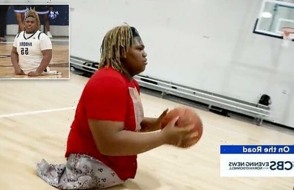 Boy, 13, born without LEGS wins place on his school's basketball team