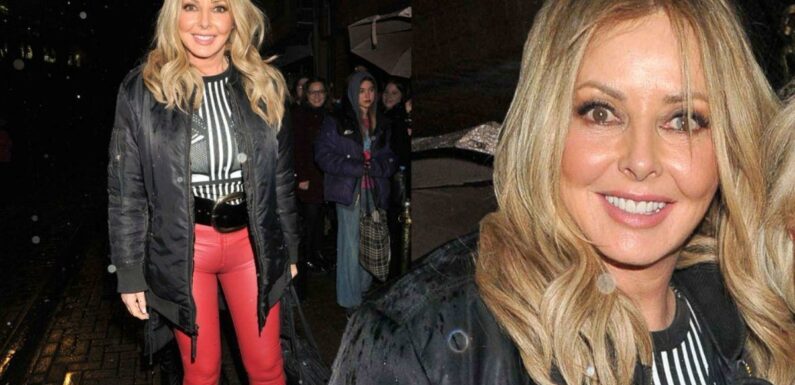 Carol Vorderman, 62, turns heads in skin-tight red leather