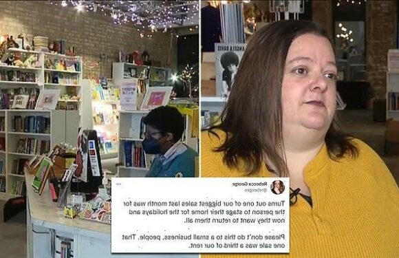 Customer bought $800 of art and cookbooks; returned the lot for refund