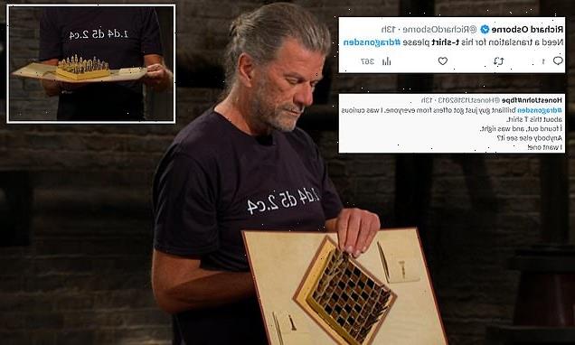 Dragon's Den viewers go wild for entrepreneur with equation on t-shirt