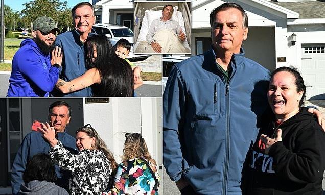 Former Brazilian President Jair Bolsonaro greets expats in Florida