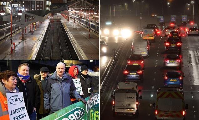 Four in five trains are cancelled today as rail workers stage walkouts