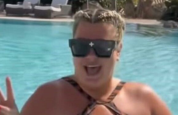 Gemma Collins poses in tiger print swimsuit after her emotional trip to Bethlehem