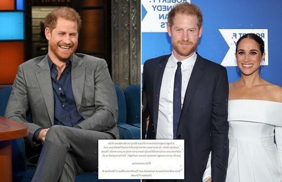Gushing post is shared on Harry and Meghan's website about memoir