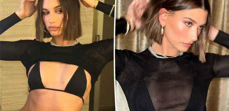 Hailey Bieber pairs bikini top with over $350K worth of diamonds