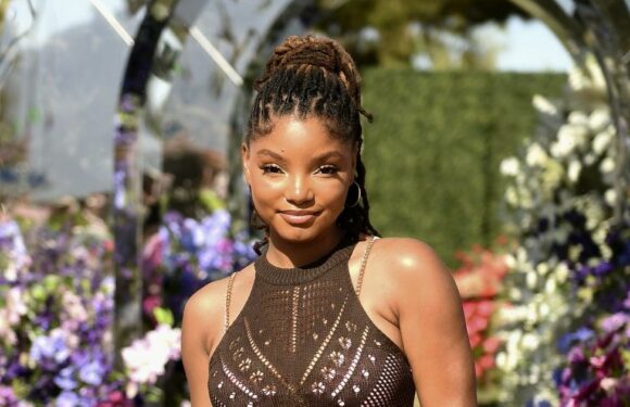 Halle Bailey's Bubblegum-Pink Bikini Is Held Together by Delicate Chains