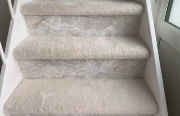 I'm an interior whizz & gave my stairs a makeover using peel & stick wallpaper – people can't believe how good they look | The Sun