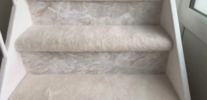 I'm an interior whizz & gave my stairs a makeover using peel & stick wallpaper – people can't believe how good they look | The Sun