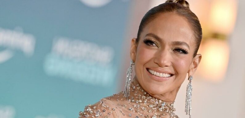 J Lo Stuns in a Sheer Sequin Minidress and 6-Inch Platforms