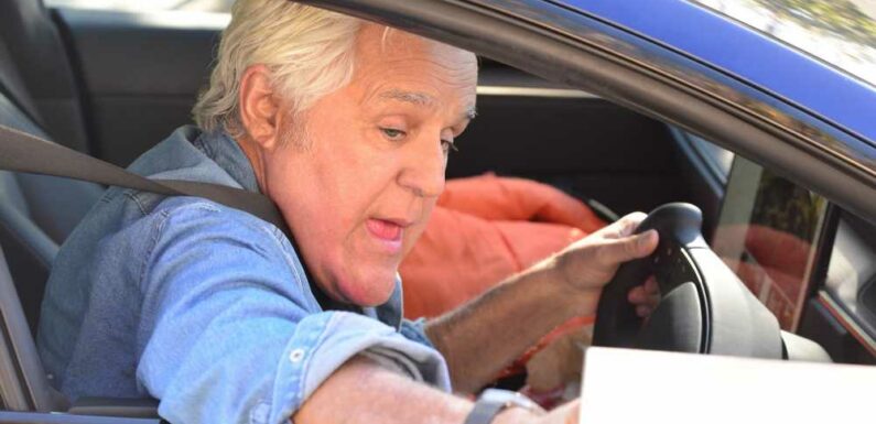 Jay Leno appears unscathed in first photos since motorcycle crash