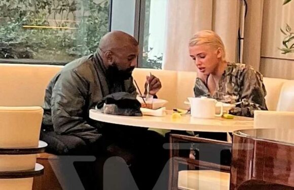 Kanye West Dines with Mystery Blonde at Swanky Hotel in Beverly Hills