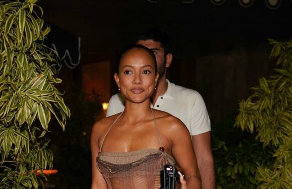 Karrueche Tran Steps Out in a Sheer Maxi Dress and Bandeau Bra