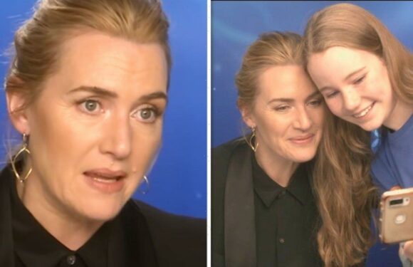 Kate Winslet delights as she helps ‘nervous’ child reporter