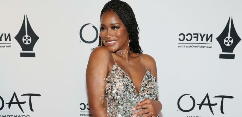 Keke Palmer Shows Off Her Baby Bump in a Sequin Cutout Gown