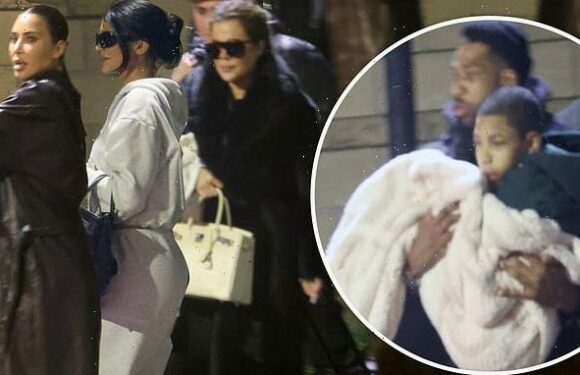 Khloe K and sisters return from funeral of Tristan Thompson's mother