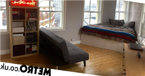 London studio flat available for £1,300 – but you'll need a triangle-shaped bed