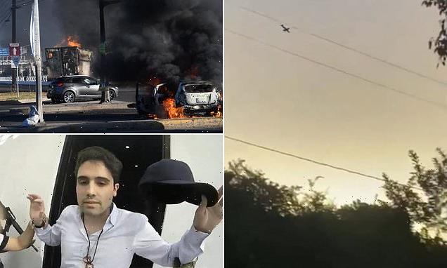 Moment Mexican aircraft strafe cartel after arrest of El Chapo's son