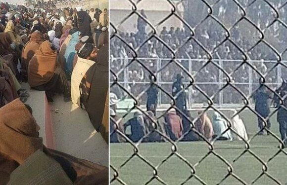 Nine men publicly flogged by Taliban in football stadium