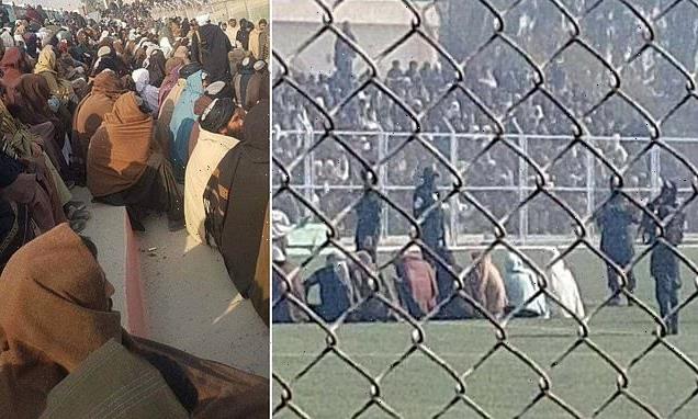 Nine men publicly flogged by Taliban in football stadium