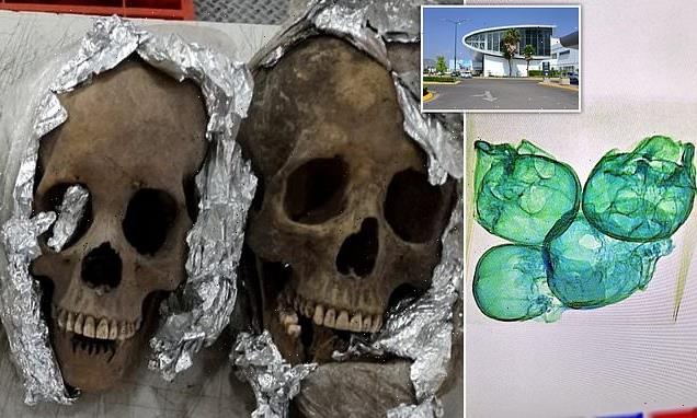 Package containing four human SKULLS is intercepted at Mexican airport