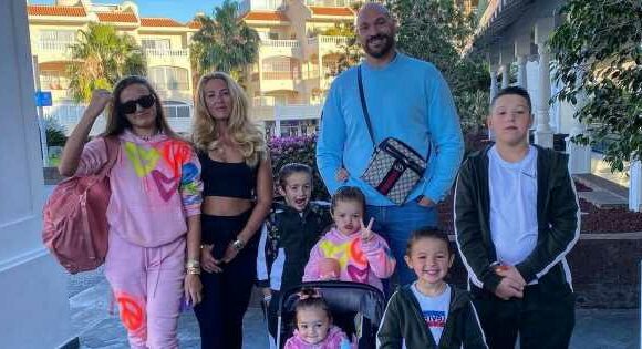 Paris Fury’s six kids match in tracksuits as whole family enjoys Tenerife trip