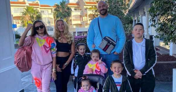Paris Fury’s six kids match in tracksuits as whole family enjoys Tenerife trip
