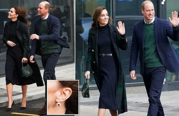 Prince William and Kate turn up in matching outfits in Merseyside