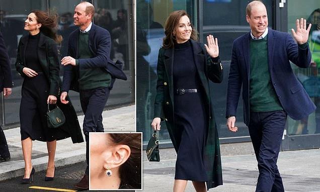 Prince William and Kate turn up in matching outfits in Merseyside