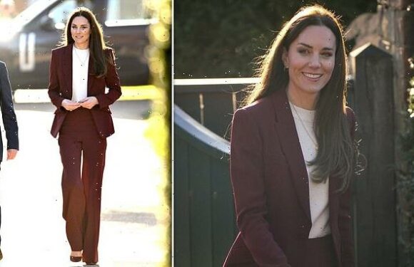 Princess of Wales is elegant in £1,200 burgundy suit