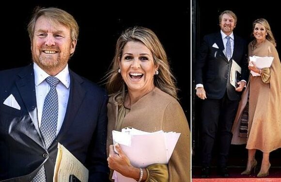 Queen Maxima of The Netherlands looked elegant welcoming guests
