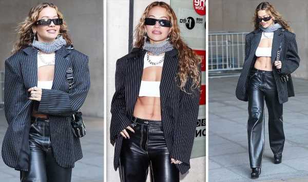 Rita Ora flashes rock hard abs in risque top during BBC appearance