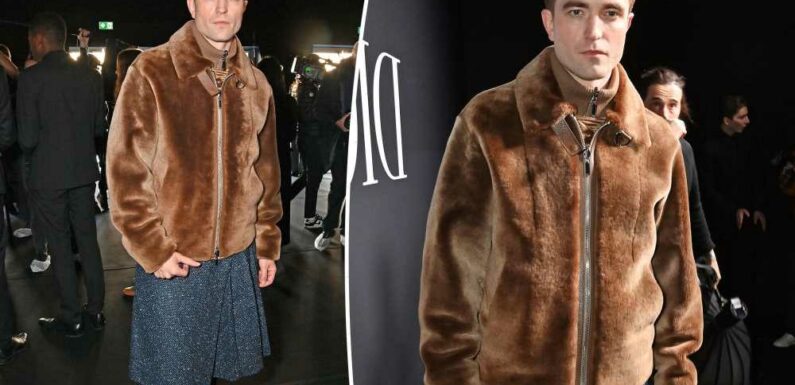 Robert Pattinson sports a skirt at Dior’s Paris Fashion Week show