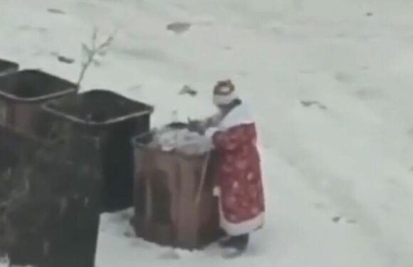 Russian Santa spotted rifling through bins