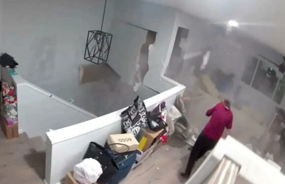 Shocking moment massive Indiana Jones-style boulder smashes through home and almost crushes woman to death | The Sun