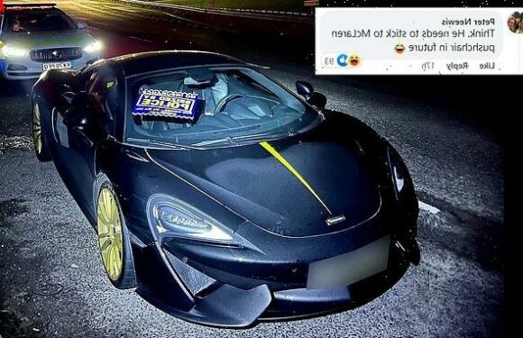 Teenager mocked online as police seize his McLaren after doing 112mph