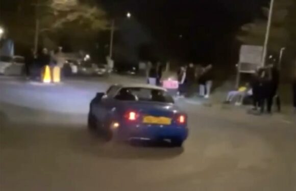 Terrifying moment car PLOUGHS into crowd leaving teenage girl & woman seriously hurt – as boy, 17, is arrested | The Sun